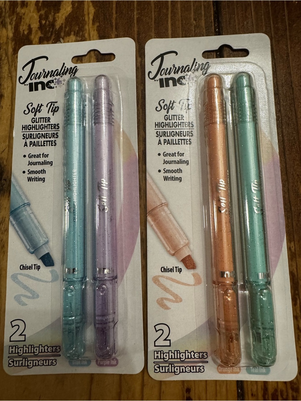 Tournaling Inc. Soft Tip Glitter Highlighters - Pastel Set